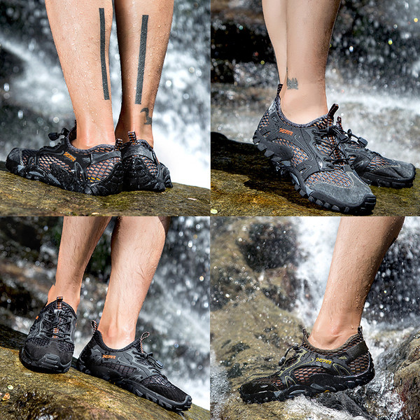 Мъжки спортни обувки с груба подметка и елементи от Еко кожа 