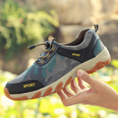 Мъжки спортни обувки с гумени подметка и връзки 