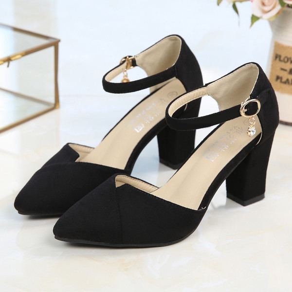 Sandale ascuțite de damă cu toc mic în trei culori