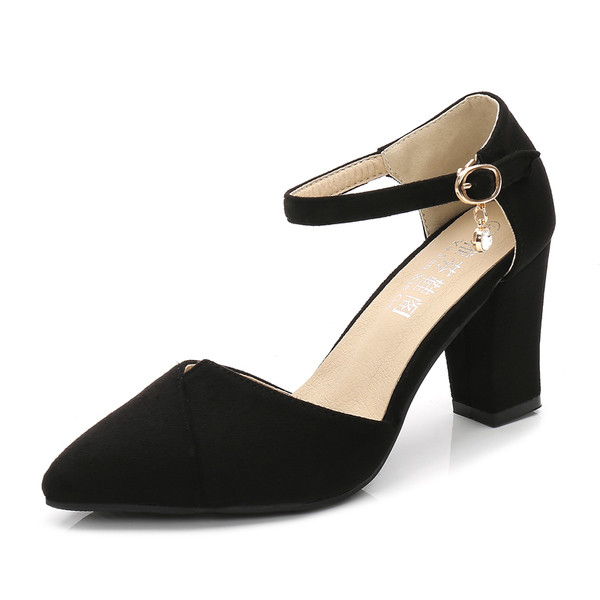 Sandale ascuțite de damă cu toc mic în trei culori