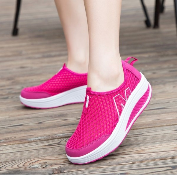 Tenisi sport dama respirabili cu talpa inalta