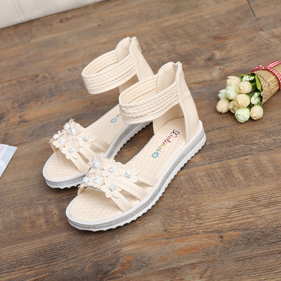 Дамски ежедневни сандали с флорални мотиви в няколко цвята