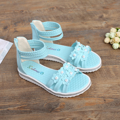 Дамски ежедневни сандали с флорални мотиви в няколко цвята