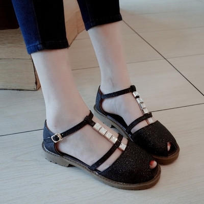 Sandale de dama moderne in negru crem si roz