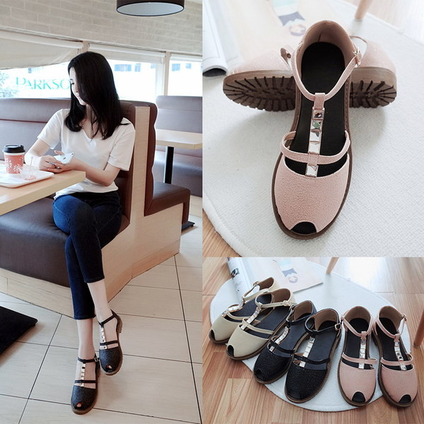 Sandale de dama moderne in negru crem si roz