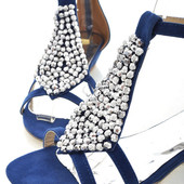 Дамски ежедневни сандали с декоративни камъни в три цвята