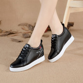 Adidasi de dama din piele ecologica cu imprimeu alb-negru