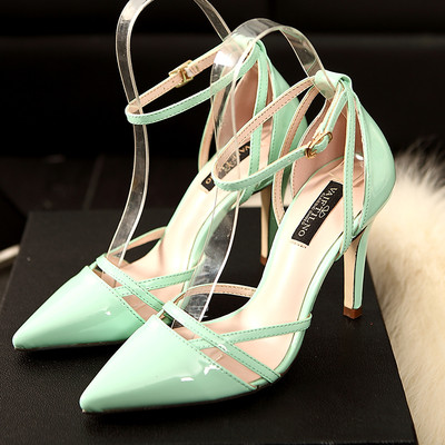 Sandale de dama ascutit cu toc inalt subtire in diferite culori