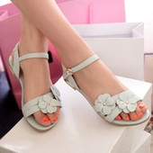 Sandale casual dama cu elemente florale 3D in doua culori