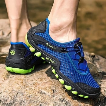 Мъжки спортни обувки с мрежа  подходящи за планински туризъм 