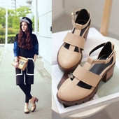 Дамски сандали с нисък дебел ток в няколко цвята