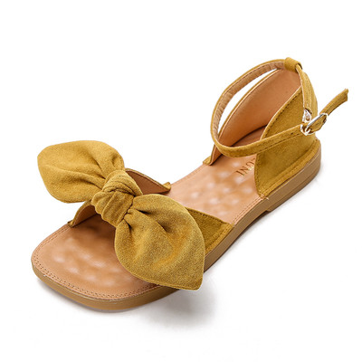 γυναικέια μοντέρνα σανδάλια με κορδέλα σε μαύρο, μπεζ και χρώμα μουστάρδας