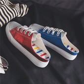 Γυναικεία πάνινα παπούτσια ημι-ανοικτά μοτίβα