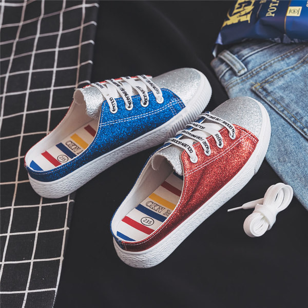 Γυναικεία πάνινα παπούτσια ημι-ανοικτά μοτίβα