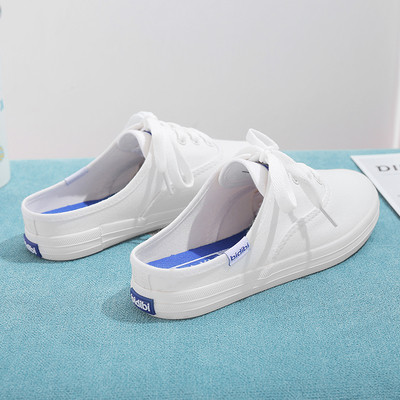 Γυναικεία ημι-ανοικτά πάνινα παπούτσια σε δύο χρώματα