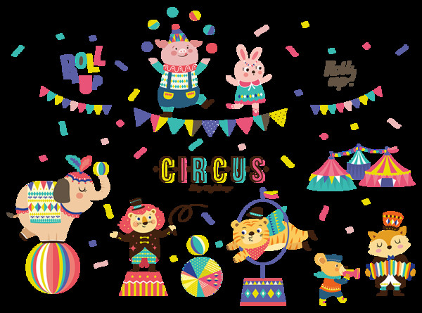 Детски цветен стикер за всякакви повърхности - Цирк