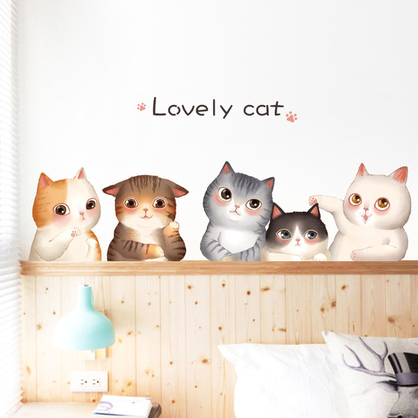 3D αυτοκόλλητο δωμάτιο - γατάκια