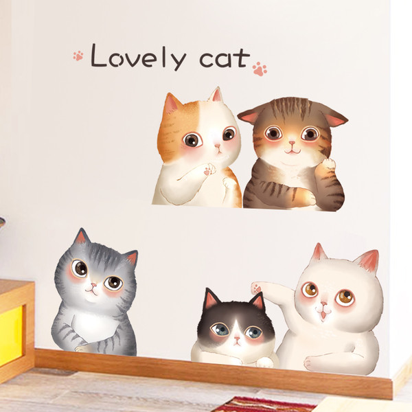 3D αυτοκόλλητο δωμάτιο - γατάκια