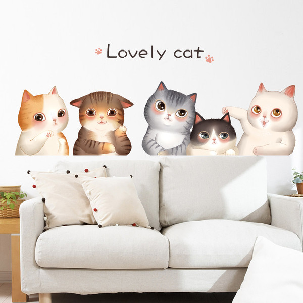 3D αυτοκόλλητο δωμάτιο - γατάκια