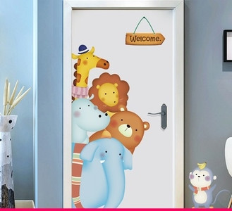 Детски стикери подходящи за стена и врата котки 