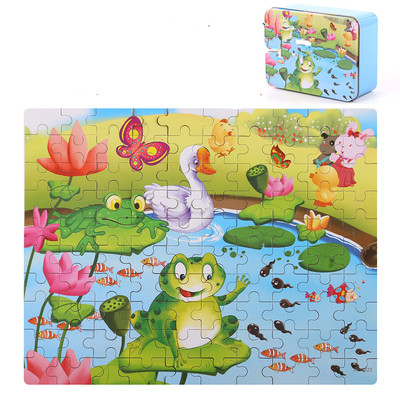 Пъзел в кутия от 100 парчета с различни картини