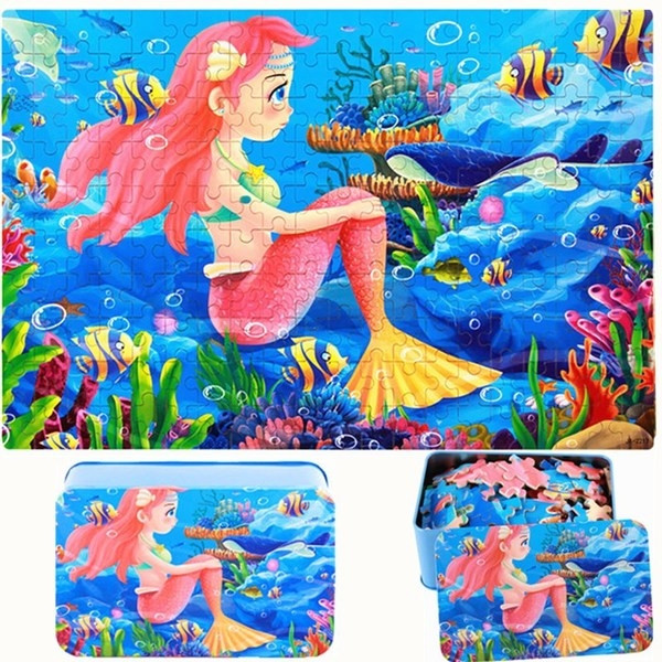 Пъзел в кутия от 100 парчета с различни картини