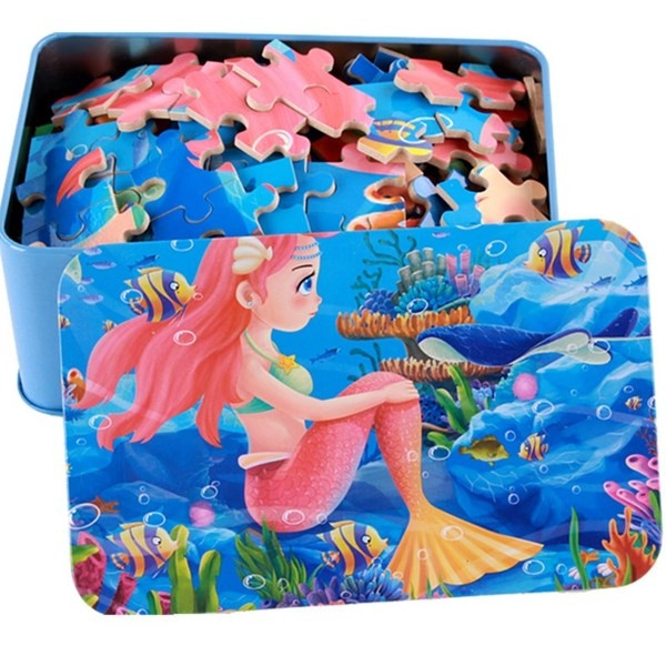 Пъзел в кутия от 100 парчета с различни картини