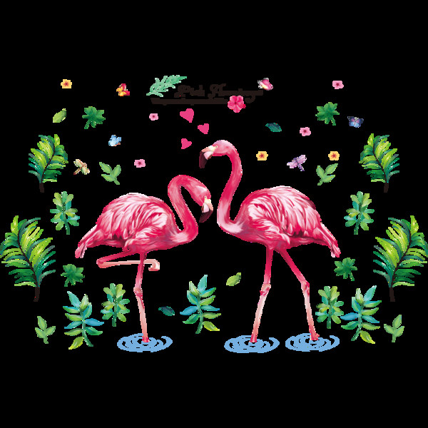 Παιδικά αυτοκόλλητα τοίχου φλαμίνγκο 