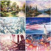 Акварелни картини пъзел от 300 парчета