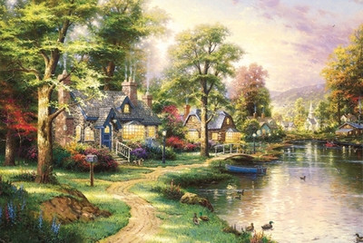 Акварелни картини пъзел от 300 парчета