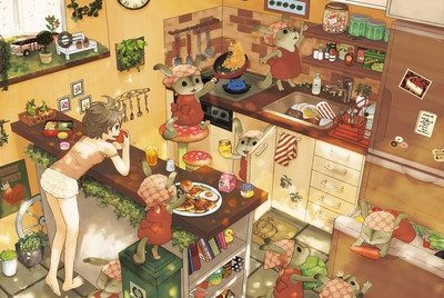 Акварелни картини пъзел от 300 парчета