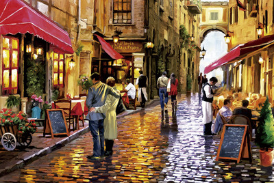 Акварелни картини пъзел от 300 парчета