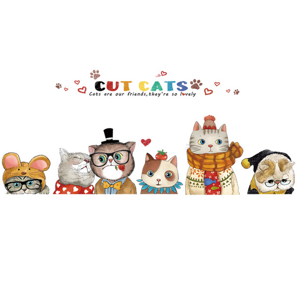 Παιδικά αυτοκόλλητα τοίχου γλυκά γατάκια