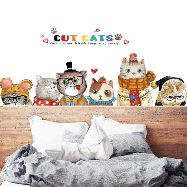 Παιδικά αυτοκόλλητα τοίχου γλυκά γατάκια