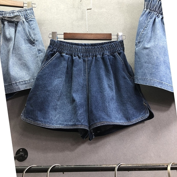 Еластични къси дамски дънки в два цвята