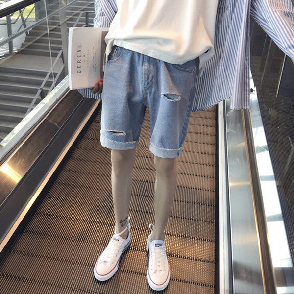 Мъжки ефектни накъсани дънки 