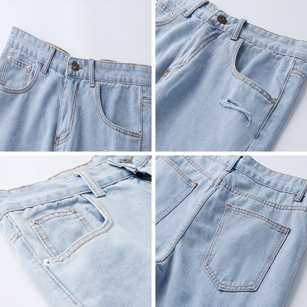 Мъжки ефектни накъсани дънки 