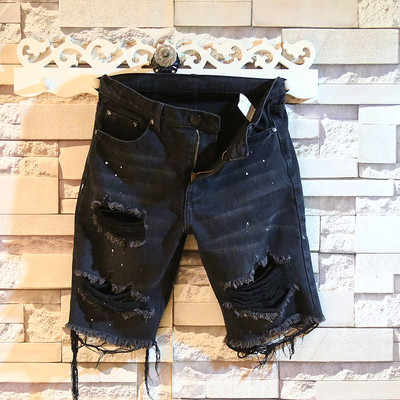 Τζιν ανδρικά σε μαύρο χρώμα με τρουκς