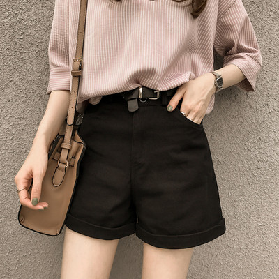 Pantaloni scurți curați de damă, cu talie înaltă, în mai multe culori