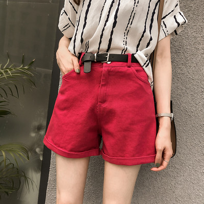 Pantaloni scurți curați de damă, cu talie înaltă, în mai multe culori