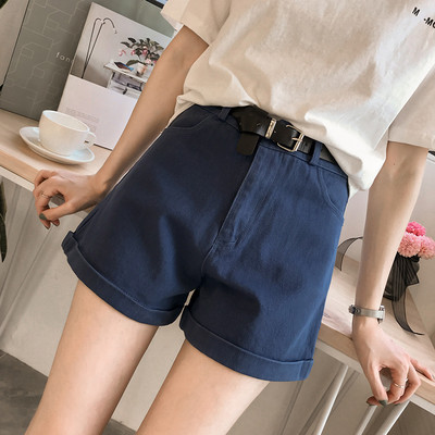 Pantaloni scurți curați de damă, cu talie înaltă, în mai multe culori