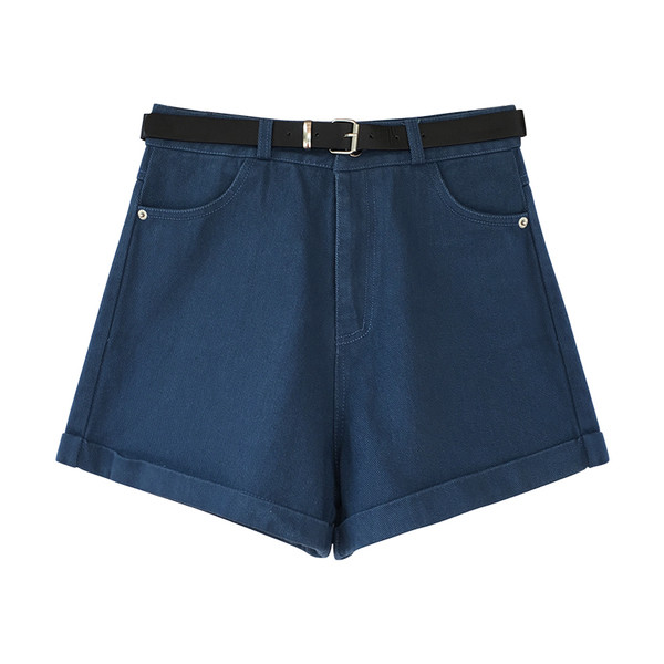 Pantaloni scurți curați de damă, cu talie înaltă, în mai multe culori