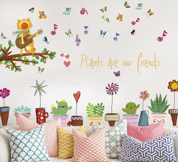 Детски стикери подходящи за всякакви повърхности цветя 