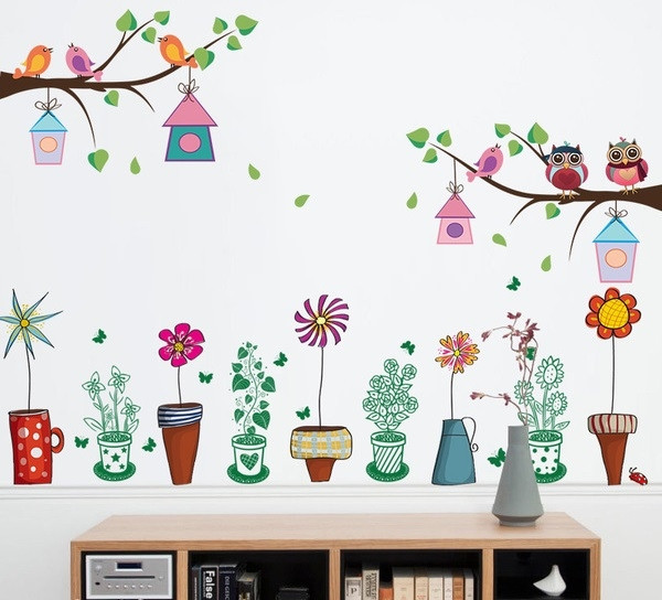 Детски стикери подходящи за всякакви повърхности цветя 