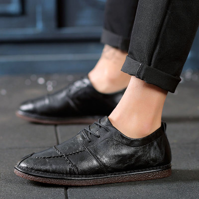 Мъжки елегантни мокасини в черен, кафяв и сив цвят