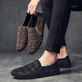 Мъжки елегантни мокасини в черен и кафяв цвят