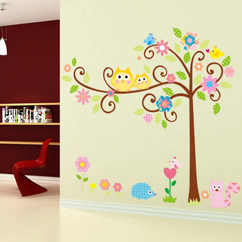 Детски стенни стикери цветно дърво 