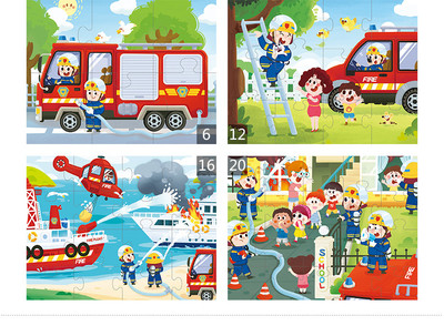 Комплект пъзел 4 броя в кутия от 6-12-16-20 парчета