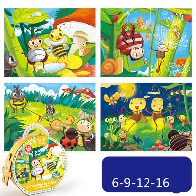 Комплект пъзел 4 броя в кутия от 6-12-16-20 парчета