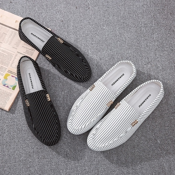 Райрани мъжки елегантни мокасини в черен и бял цвят